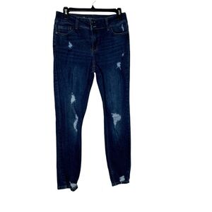 Medium wash, distressed skinny jeans by Vanilla Star